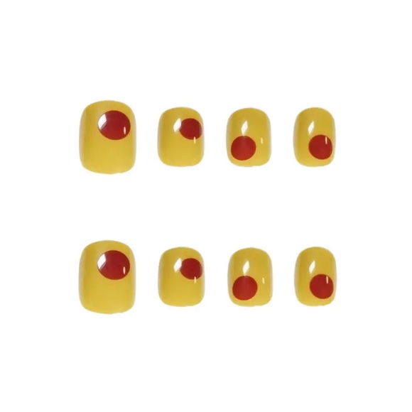 24Pcs Geometric Green Square Fake Nails Full Cover French Summer Press On Nails - Picture 4 of 10